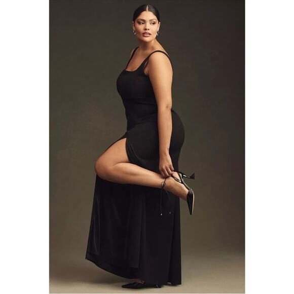 Anthropologie BHLDN Blake Square-Neck Stretch Crepe Maxi Dress Plus Size 24 - Picture 3 of 10